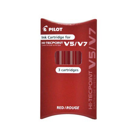 WKŁAD DO PIÓRA KULKOWEGO V5/V7 3SZT CZERWONE PILOT PIIC-50-V5-R