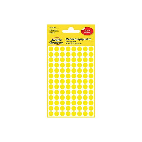 Etykiety  ZF 3013 kropki śr.8mm żółte
