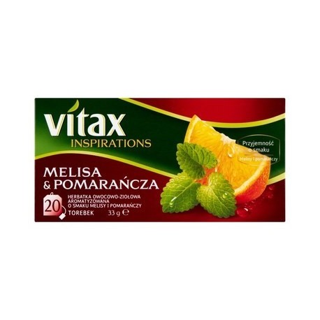 Herbata Vitax Inspiration melisa i pomarańcza ekspresowa 20 torebek