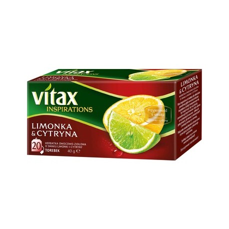 Herbata Vitax Inspiration limonka i cytryna ekspresowa 20 torebek