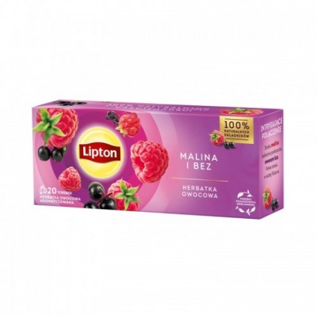 Herbata Lipton malina i bez ekspresowa 20 torebek