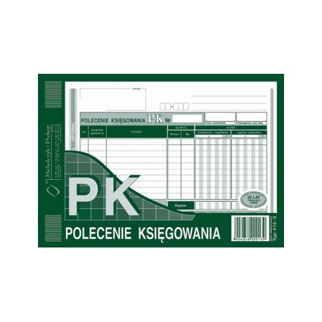 PK Polecenie księgowania A4 o+k 412-3