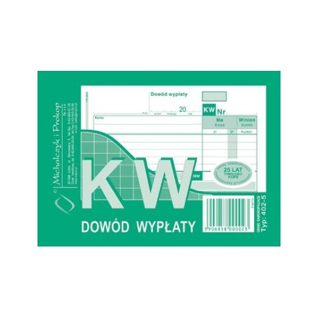 KW Dowód wypłaty A6 wielokopia 402-5