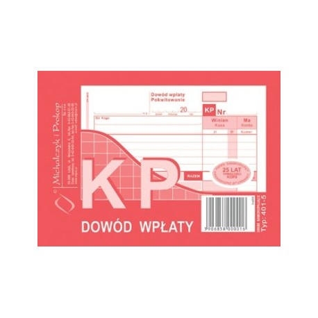 KP Dowód wpłaty A6 wielokopia 401-5