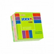 Notes samoprzylepny Stickn 51x51 mm zielony mix neon i pastel 250 kartek 21534 (48)