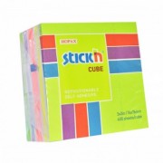 Notes samoprzylepny Stickn 76x76 mm zielony / żółty / różowy 400 kartek 21537 (12)