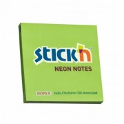 Notes samoprzylepny Stickn 76x76 mm zielony neon 100 kartek 21167 (12)