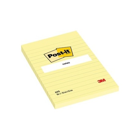 Notes samoprzylepny Post-it 102x152 mm żółty neon w linię 100 kartek 660 (6)