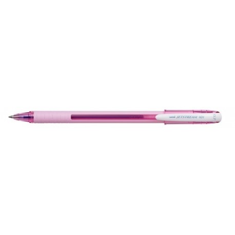 Długopis kulkowy UNI SX-101FL różowy wkład niebieski 0.7 mm (12)